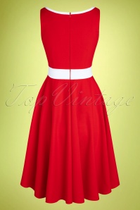 Glamour Bunny - 50s Willow Swing Dress in Lipstick Red 6