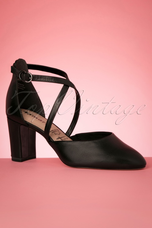 Tamaris - Clarissa Leather Pumps Années 50 en Noir 2