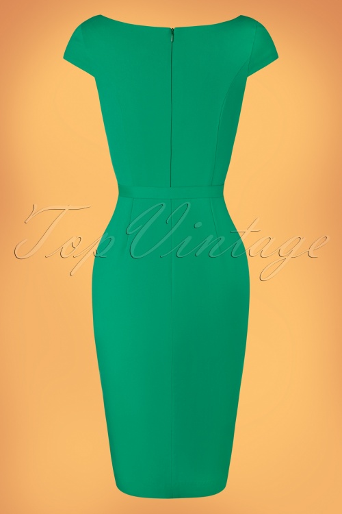Glamour Bunny - Lilly Pencil Dress Années 50 en Vert Trèfle 6