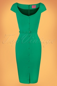 Glamour Bunny - Lilly pencil jurk in shamrock groen 4