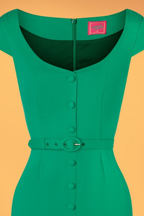 Glamour Bunny - 50s Lilly Pencil Dress in Shamrock Green 5