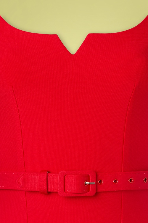 Zoe Vine - 50s Gina Pencil Dress in Lipstick Red 5