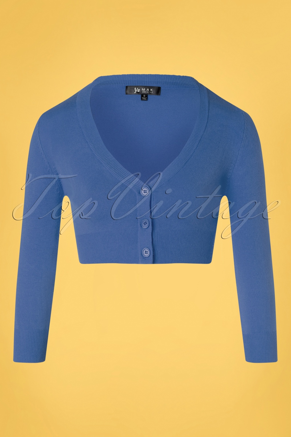 shela cropped cardigan années 50 en bleu pensée