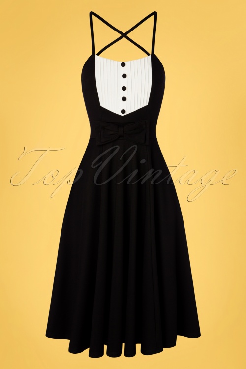 Vixen - Hessy knit swing jurk in zwart en wit 2