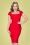 Zoe Vine - 50s Gina Pencil Dress in Lipstick Red