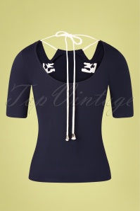 Vixen - 50s Lilibeth Anchor and Rope Top in Navy 3