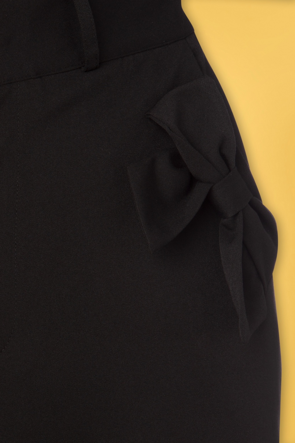 40s Patty Bow Wide Trousers in Black