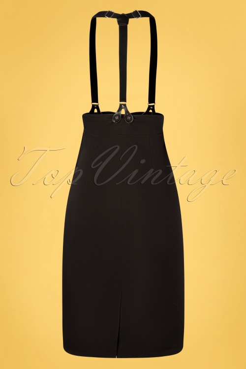 Vixen - 50s Nadia Bow Suspender Pencil Skirt in Black 4