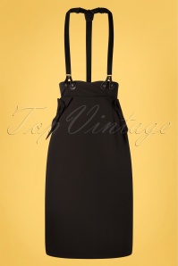 Vixen - 50s Nadia Bow Suspender Pencil Skirt in Black