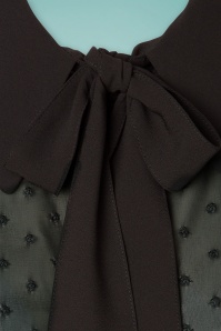 Vixen - Heather Pussy Bow blouse in zwart 4