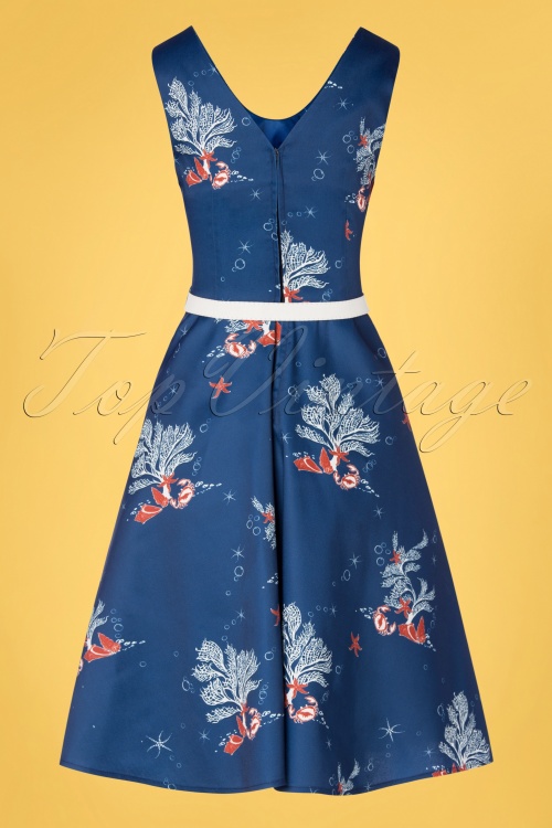 Vixen - Colbie Coral ausgestelltes Kleid in Mitternachtsblau 3