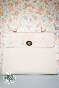Charlie Stone - Versailles Handbag Années 50 en Blanc
