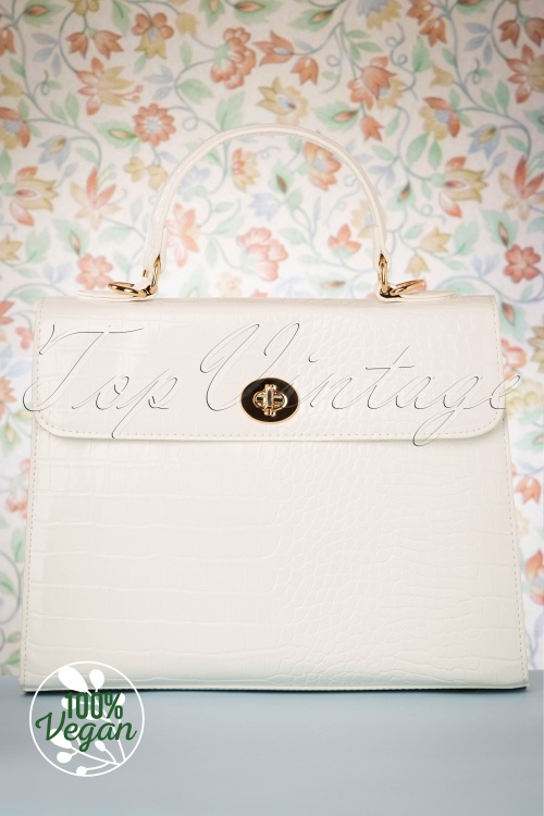 Charlie Stone - 50s Versailles Handbag in Blanc