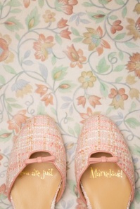 Charlie Stone - Rose Mary Jane Tweed flats in roze 6