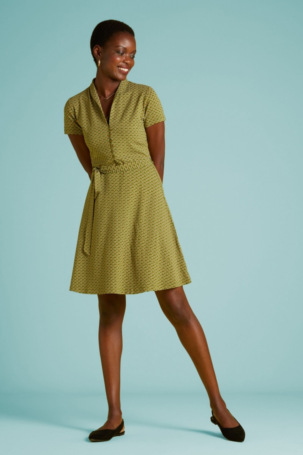 60s Emmy Fresno Dress in Posey Green