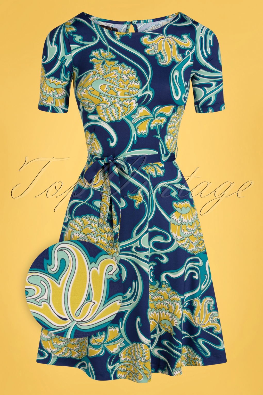 60s Betty Coronado Dress in Peacoat Blue