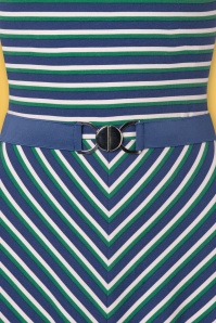 Mademoiselle YéYé - 60s Oh Yeah Dress in In The City Stripes Blue 4