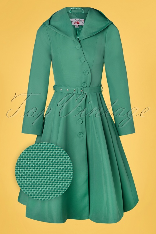 Miss Candyfloss 37472 Coat Aqua Lorin 50s 210217 005Z