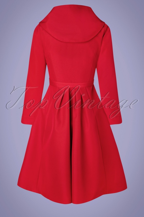 Miss Candyfloss - Lorily Rose Swing trenchcoat in rood en floraal 8