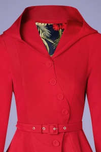Miss Candyfloss - Lorily Rose Swing trenchcoat in rood en floraal 5