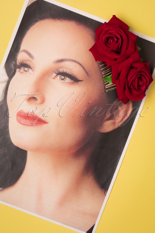 Banned Retro - Be My Valentine Hairpin Années 50 en Rouge 3