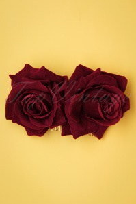Banned Retro - 50s Be My Valentine Hairpin in Burgundy 2