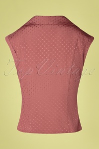 Banned Retro - Afternoon Tea Spot blouse in blush 4