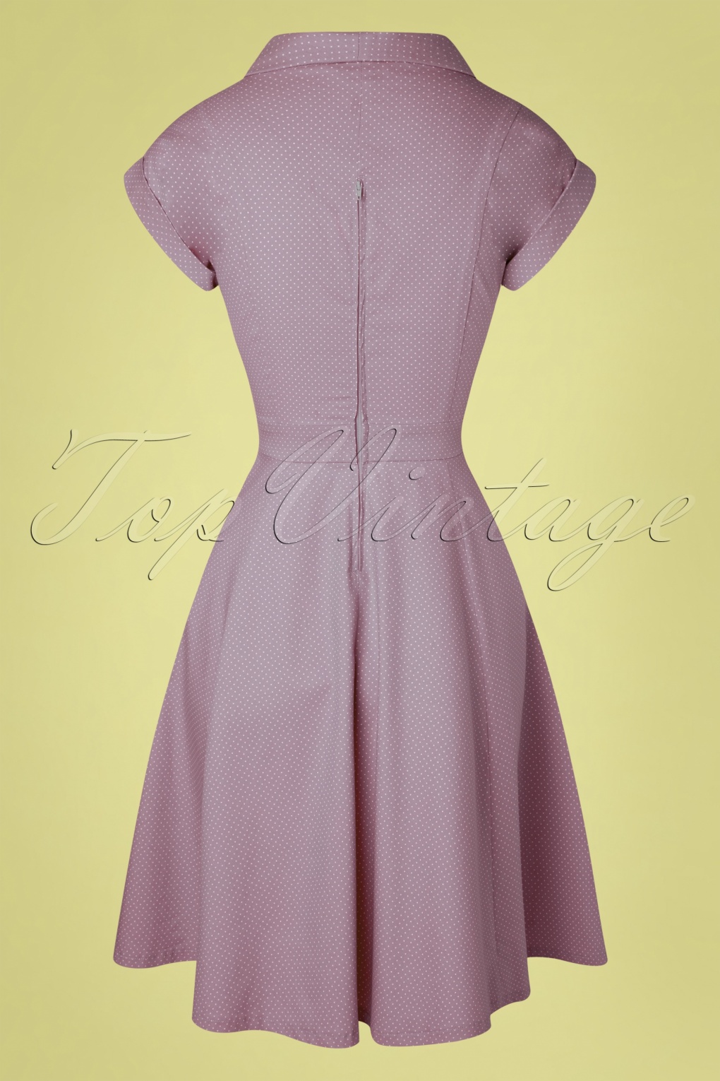 40s Spot Perfection Fit and Flare Swing Dress in Lilac