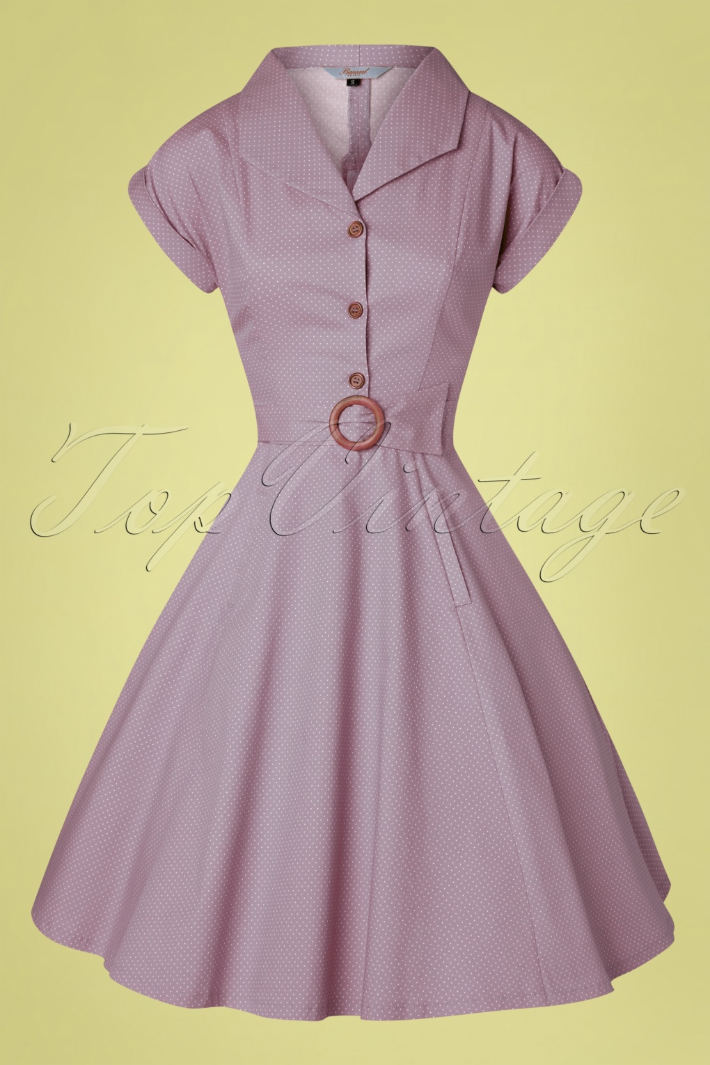 40s Spot Perfection Fit and Flare Swing Dress in Lilac