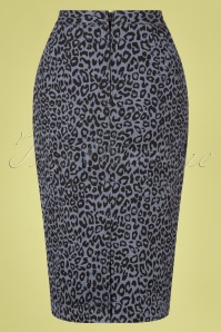 Banned Retro - 50s Wild Child Pencil Skirt in Blue 3