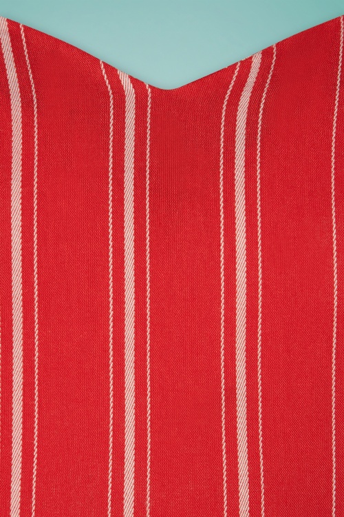 Banned Retro - Sailor Stripes Swing Dress Années 50 en Rouge 4