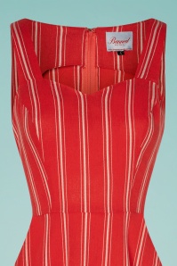 Banned Retro - 50s Sailor Stripes Swing Dress in Red 3