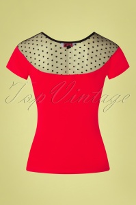 Banned Retro - 50s Smoulder Top in Red 2