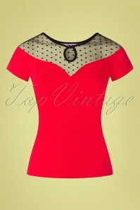 Banned Retro - 50s Smoulder Top in Red