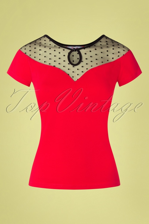 Banned Retro - 50s Smoulder Top in Red