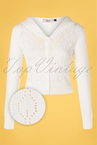 Banned Retro - 50s Miss Independent Cardigan in White