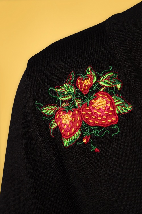 Banned Retro - Strawberry Fields vest in zwart 3