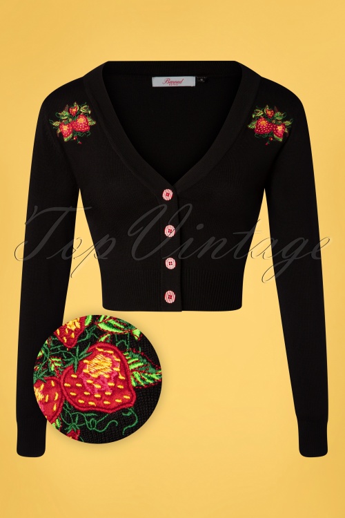 Banned Retro - Strawberry Fields vest in zwart