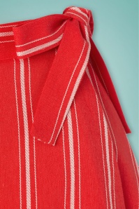 Banned Retro - Sailor Stripes Wrap Swing Skirt Années 50 en Rouge 4