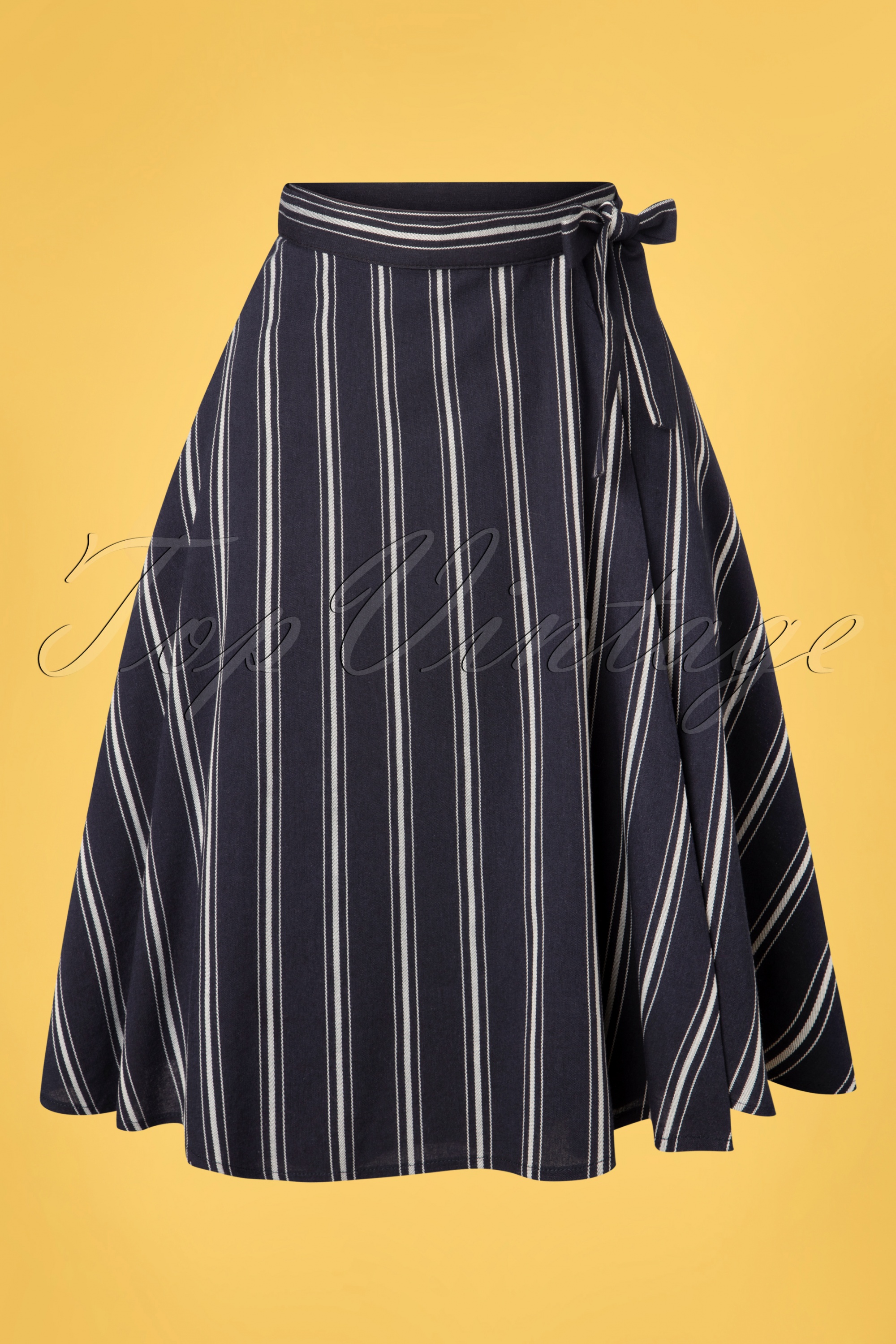 ★overdue flair★ STRIPE WRAP SKIRT_NAVY STRIPE WRAP SKIRT_YELLOW - overdue flair