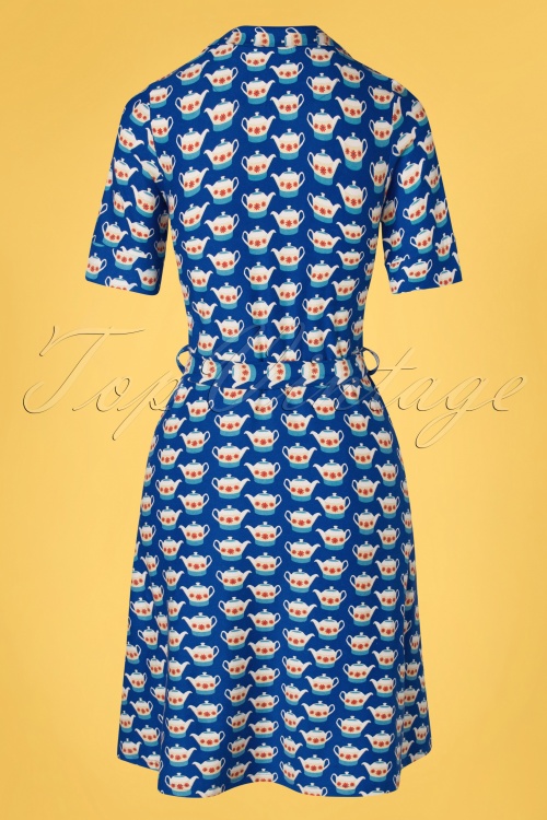 Tante Betsy - Vera Lynn Teapot Dress Années 60 en Bleu 3