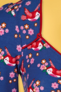 Tante Betsy - Lola Birds Blos Dress Années 60 en Bleu 5