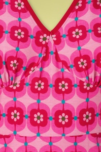 Tante Betsy - Retro A-lijn jurk met madeliefjes in roze 5