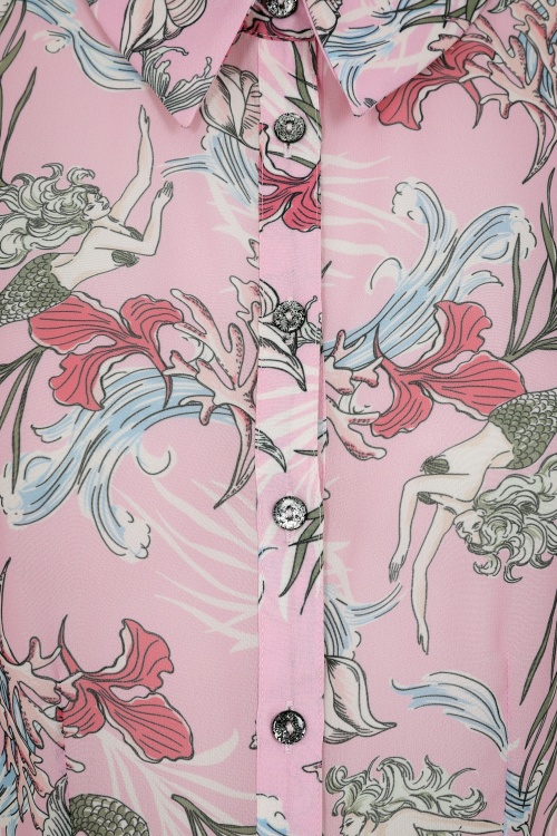 Bunny - 50s Attina Mermaid Blouse in Pink 3