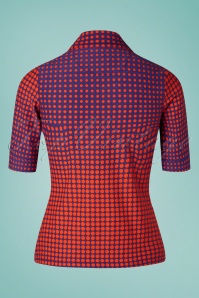 Tante Betsy - 60s Disco Dots Button Blouse in Orange and Purple 2