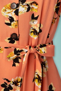 Banned Retro - 40s Sweet Tropicana Swing Dress in Peachy Orange 5