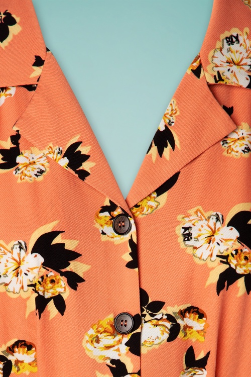 Banned Retro - Süßes Tropicana Swing-Kleid in Peachy Orange 4