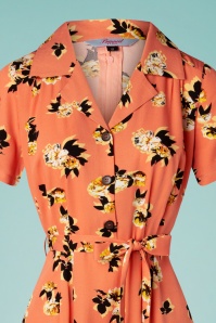 Banned Retro - 40s Sweet Tropicana Swing Dress in Peachy Orange 3