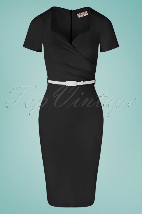 Vintage Chic for Topvintage - Kayla pencil jurk in zwart 2