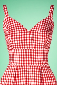 Glamour Bunny - Cindy Playsuit in Rot Gingham 5
